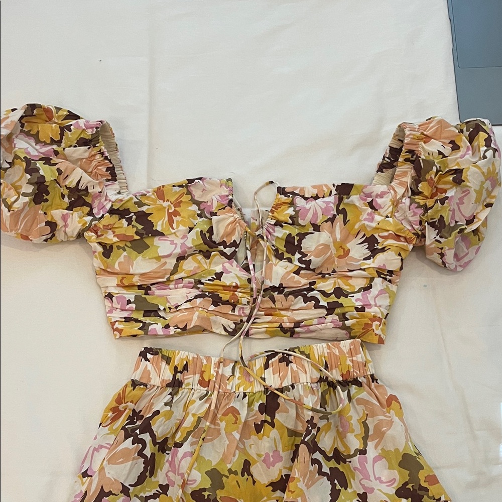 Minkpink set w crop top and mini skirt